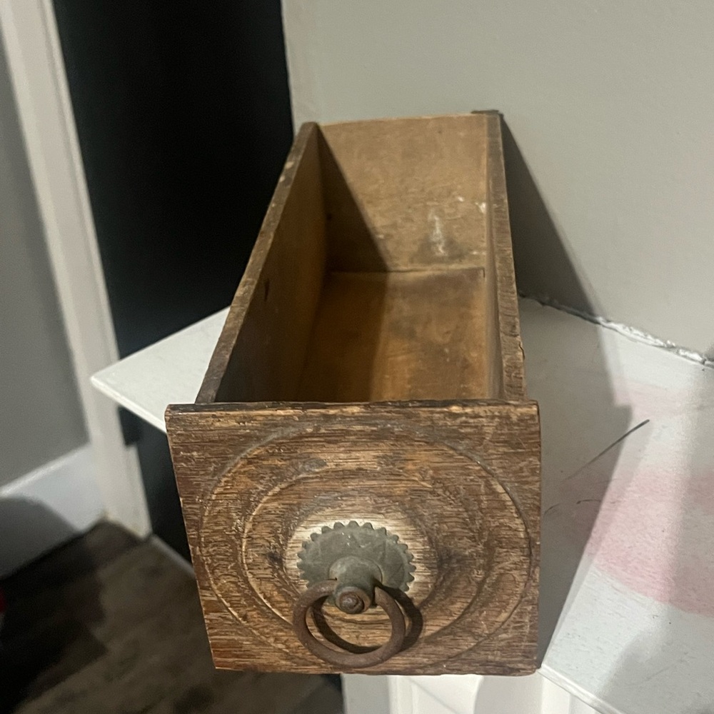 Vintage sewing drawer small decor wooden